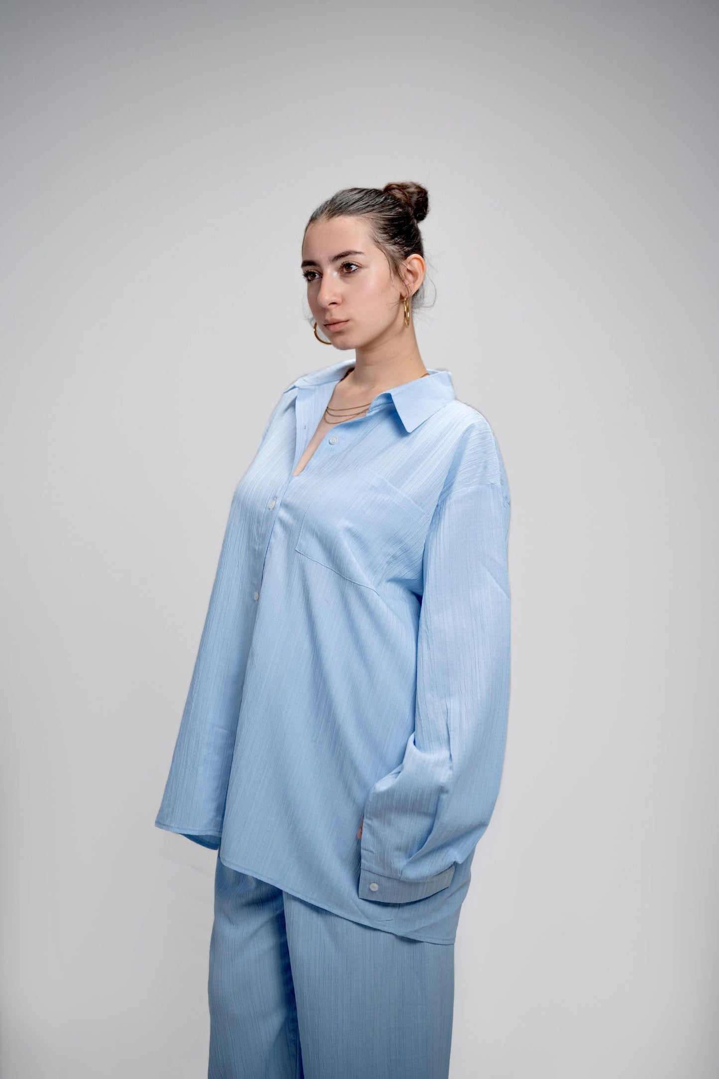 ✨Baby Blue Sunset Breeze Linen Set