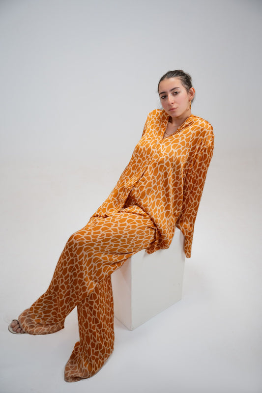 Bold safari print two-piece set