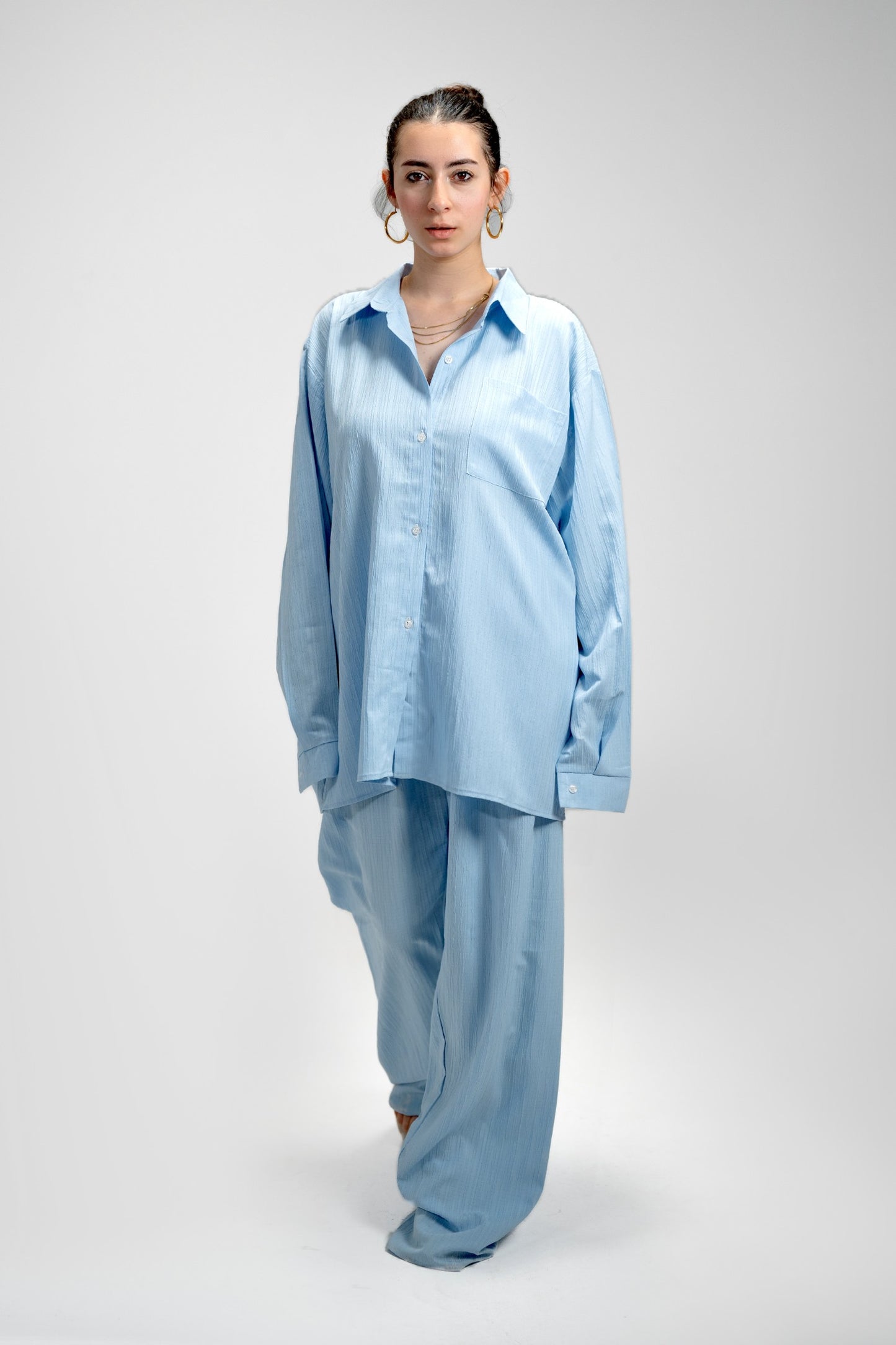 ✨Baby Blue Sunset Breeze Linen Set